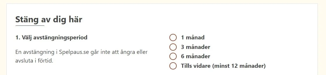 Spelpaus Sverige